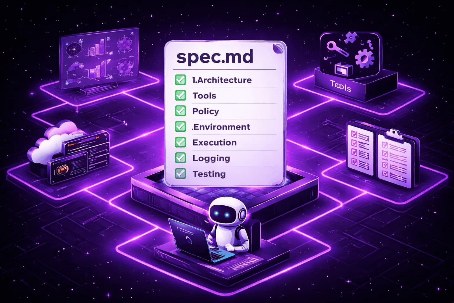 Governed Agentic Architecture: Spec-Driven Automation for Scalable Infrastructure Systems visual 4 for CAD Guardian article on AI-assisted engineering workflows, intent capture, and tool-using delivery systems