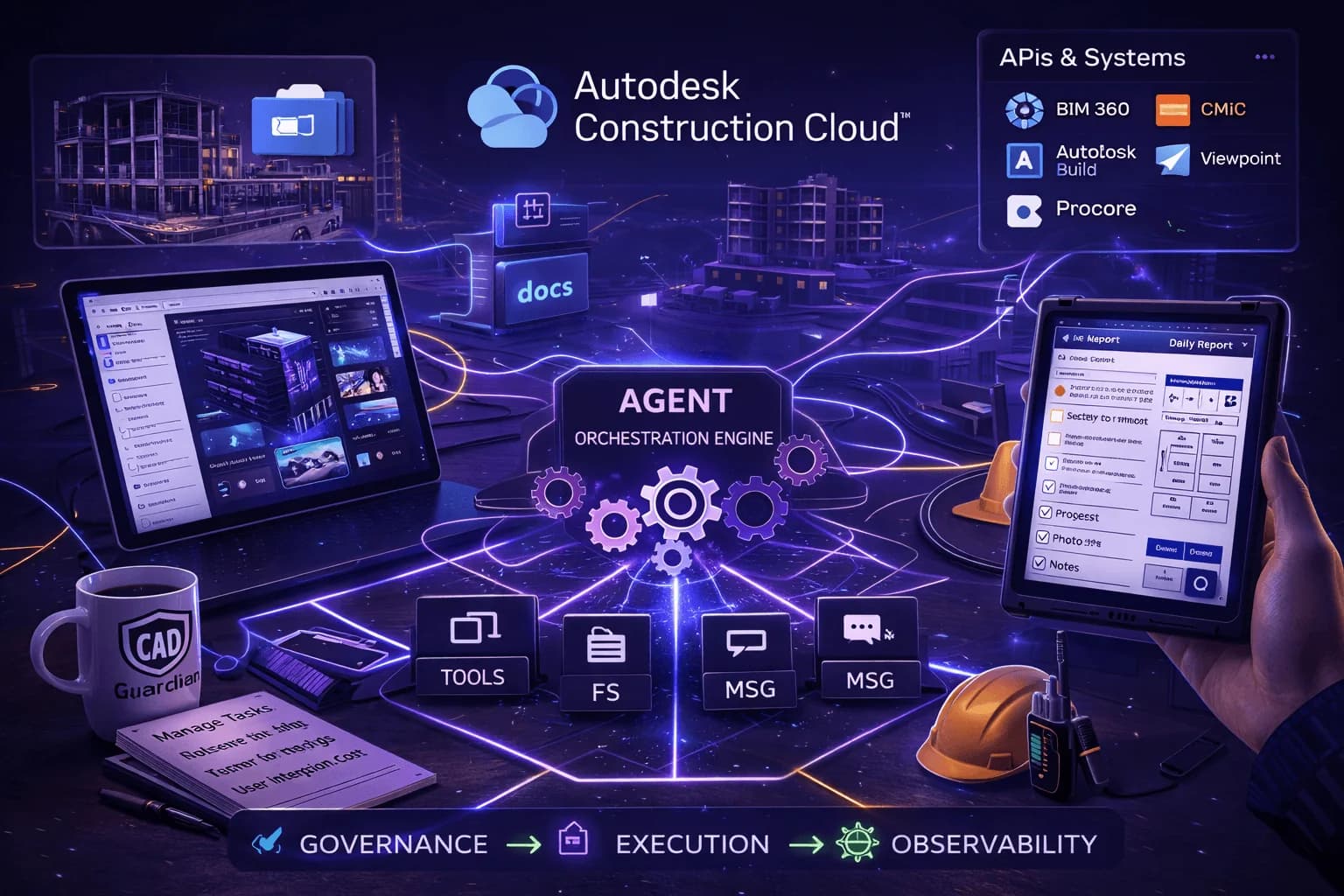 Governed Agentic Architecture: Spec-Driven Automation for Scalable Infrastructure Systems visual 10 for CAD Guardian article on AI-assisted engineering workflows, intent capture, and tool-using delivery systems